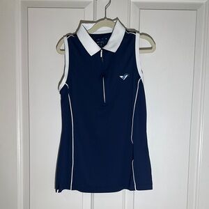 Navy Sleeveless Peter Millar Golf Polo